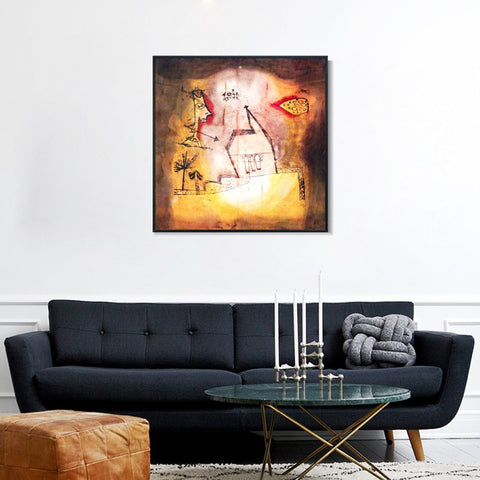 INVIN ART Framed Canvas Giclee Print 1924 bebende Kapelle anagoria by Paul Klee Wall Art Living Room Home Office Decorations