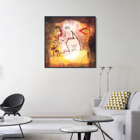 INVIN ART Framed Canvas Giclee Print 1924 bebende Kapelle anagoria by Paul Klee Wall Art Living Room Home Office Decorations