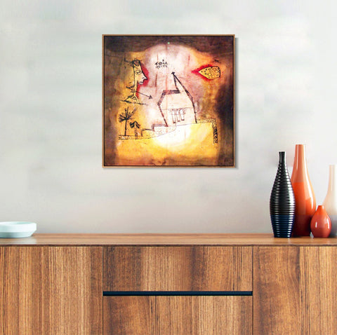 INVIN ART Framed Canvas Giclee Print 1924 bebende Kapelle anagoria by Paul Klee Wall Art Living Room Home Office Decorations