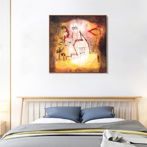 INVIN ART Framed Canvas Giclee Print 1924 bebende Kapelle anagoria by Paul Klee Wall Art Living Room Home Office Decorations