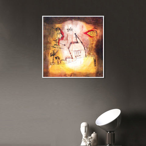 INVIN ART Framed Canvas Giclee Print 1924 bebende Kapelle anagoria by Paul Klee Wall Art Living Room Home Office Decorations