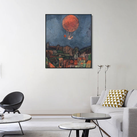INVIN ART Framed Canvas Giclee Print Der Luftballon;1926 by Paul Klee Wall Art Living Room Home Office Decorations