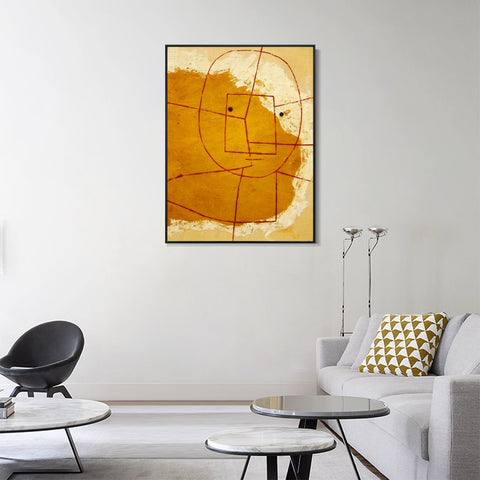 INVIN ART Framed Canvas Giclee Print celui_qui_comprend(The one who understands) by Paul Klee Wall Art Living Room Home Office Decorations