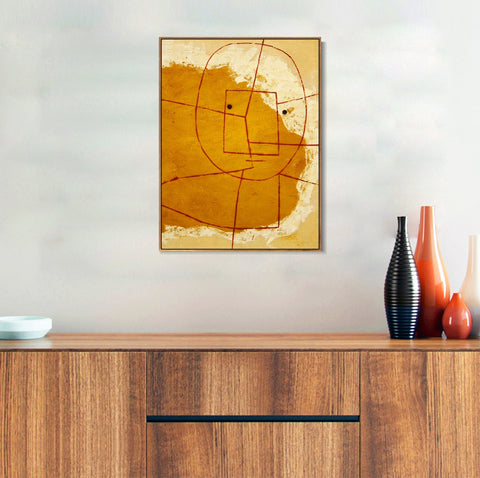 INVIN ART Framed Canvas Giclee Print celui_qui_comprend(The one who understands) by Paul Klee Wall Art Living Room Home Office Decorations