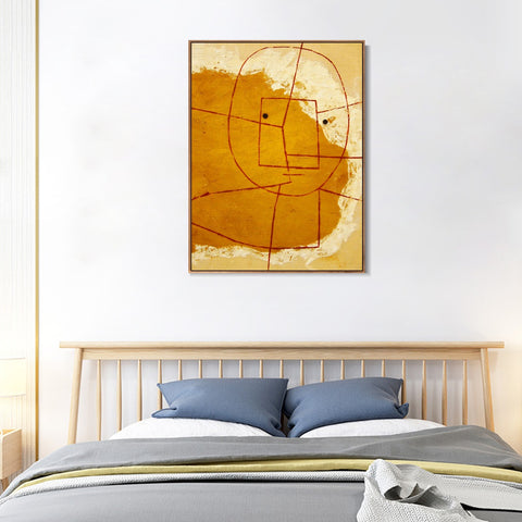 INVIN ART Framed Canvas Giclee Print celui_qui_comprend(The one who understands) by Paul Klee Wall Art Living Room Home Office Decorations