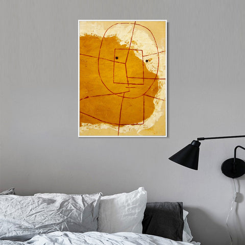 INVIN ART Framed Canvas Giclee Print celui_qui_comprend(The one who understands) by Paul Klee Wall Art Living Room Home Office Decorations