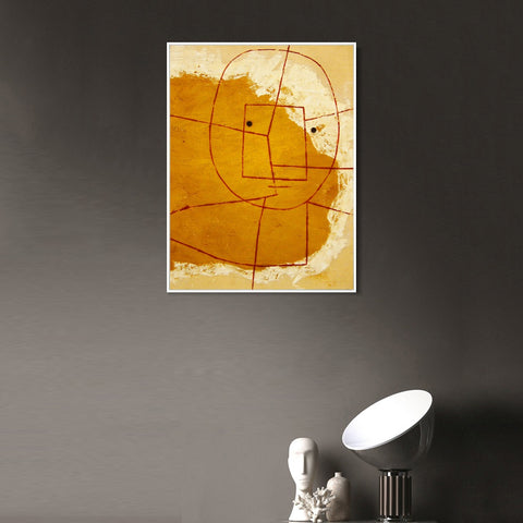 INVIN ART Framed Canvas Giclee Print celui_qui_comprend(The one who understands) by Paul Klee Wall Art Living Room Home Office Decorations