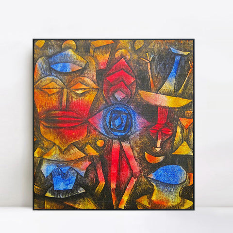 INVIN ART Framed Canvas Giclee Print klee collection figurines by Paul Klee Wall Art Living Room Home Office Decorations