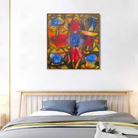 INVIN ART Framed Canvas Giclee Print klee collection figurines by Paul Klee Wall Art Living Room Home Office Decorations