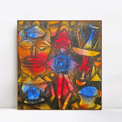 INVIN ART Framed Canvas Giclee Print klee collection figurines by Paul Klee Wall Art Living Room Home Office Decorations