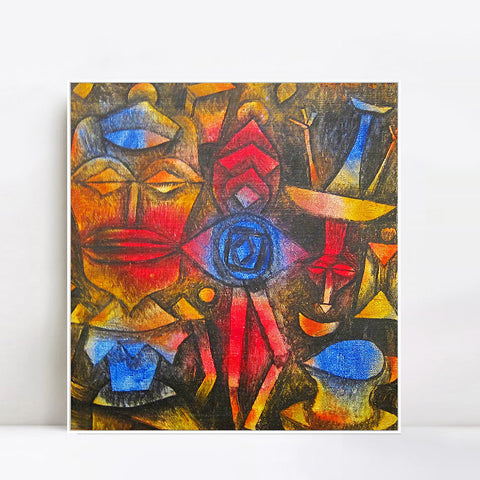 INVIN ART Framed Canvas Giclee Print klee collection figurines by Paul Klee Wall Art Living Room Home Office Decorations