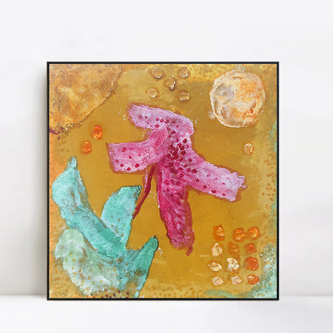 INVIN ART Framed Canvas Giclee Print Bl??te (flower) by Paul Klee Wall Art Living Room Home Office Decorations