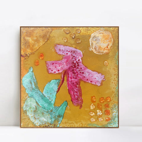 INVIN ART Framed Canvas Giclee Print Bl??te (flower) by Paul Klee Wall Art Living Room Home Office Decorations