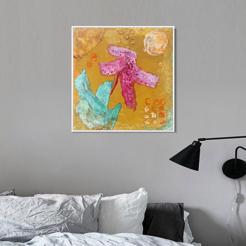 INVIN ART Framed Canvas Giclee Print Bl??te (flower) by Paul Klee Wall Art Living Room Home Office Decorations