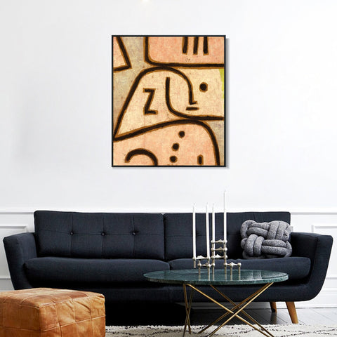 INVIN ART Framed Canvas Giclee Print WI(In Memoriam);1938 by Paul Klee Wall Art Living Room Home Office Decorations