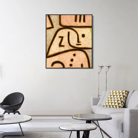 INVIN ART Framed Canvas Giclee Print WI(In Memoriam);1938 by Paul Klee Wall Art Living Room Home Office Decorations