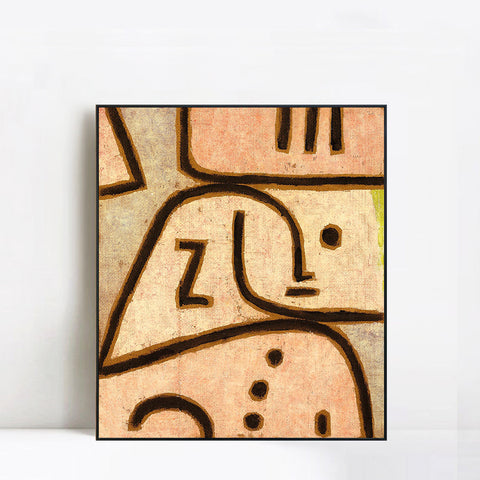 INVIN ART Framed Canvas Giclee Print WI(In Memoriam);1938 by Paul Klee Wall Art Living Room Home Office Decorations