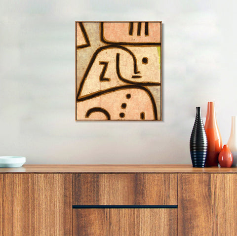 INVIN ART Framed Canvas Giclee Print WI(In Memoriam);1938 by Paul Klee Wall Art Living Room Home Office Decorations