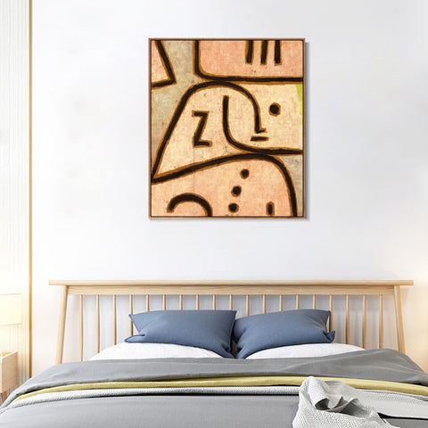 INVIN ART Framed Canvas Giclee Print WI(In Memoriam);1938 by Paul Klee Wall Art Living Room Home Office Decorations