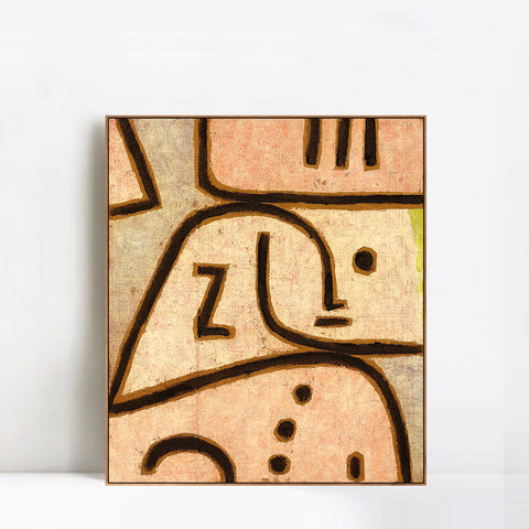 INVIN ART Framed Canvas Giclee Print WI(In Memoriam);1938 by Paul Klee Wall Art Living Room Home Office Decorations