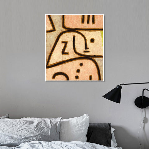 INVIN ART Framed Canvas Giclee Print WI(In Memoriam);1938 by Paul Klee Wall Art Living Room Home Office Decorations