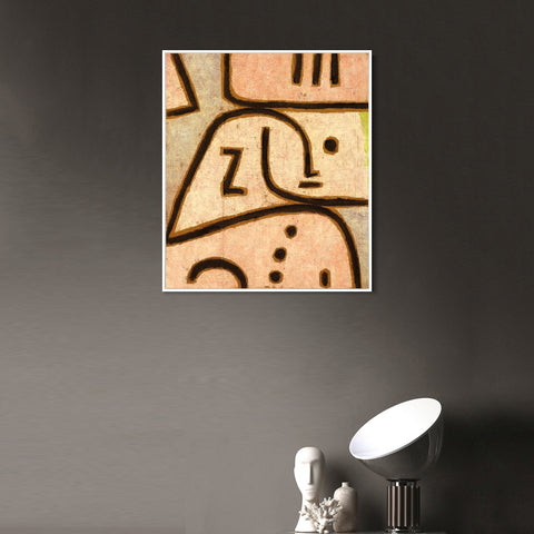 INVIN ART Framed Canvas Giclee Print WI(In Memoriam);1938 by Paul Klee Wall Art Living Room Home Office Decorations