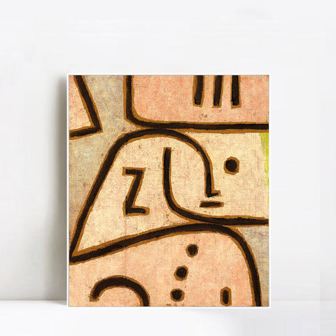 INVIN ART Framed Canvas Giclee Print WI(In Memoriam);1938 by Paul Klee Wall Art Living Room Home Office Decorations