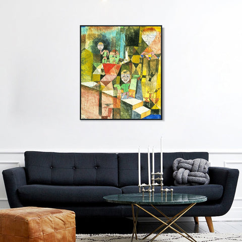 INVIN ART Framed Canvas Giclee Print introducing the miracle by Paul Klee Wall Art Living Room Home Office Decorations