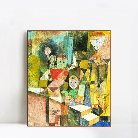 INVIN ART Framed Canvas Giclee Print introducing the miracle by Paul Klee Wall Art Living Room Home Office Decorations