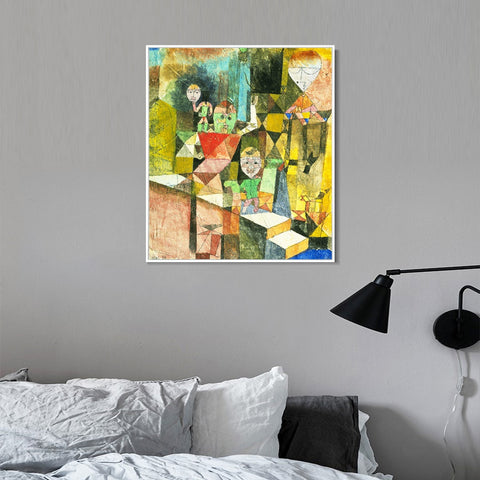 INVIN ART Framed Canvas Giclee Print introducing the miracle by Paul Klee Wall Art Living Room Home Office Decorations