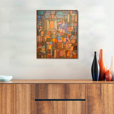 INVIN ART Framed Canvas Giclee Print The Way to the Citadel;1937 by Paul Klee Wall Art Living Room Home Office Decorations