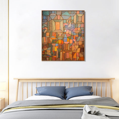 INVIN ART Framed Canvas Giclee Print The Way to the Citadel;1937 by Paul Klee Wall Art Living Room Home Office Decorations