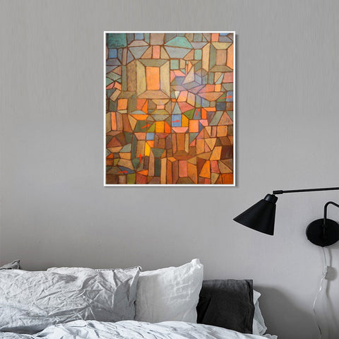 INVIN ART Framed Canvas Giclee Print The Way to the Citadel;1937 by Paul Klee Wall Art Living Room Home Office Decorations
