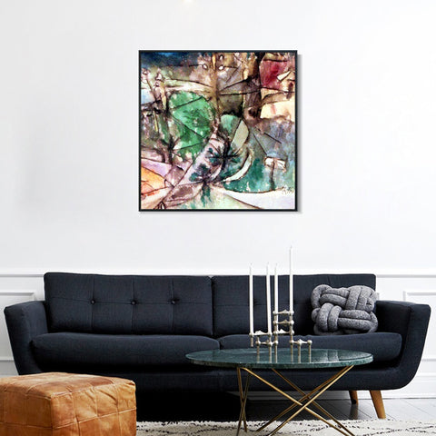 INVIN ART Framed Canvas Giclee Print 1913 Leitungsstangen anagoria by Paul Klee Wall Art Living Room Home Office Decorations