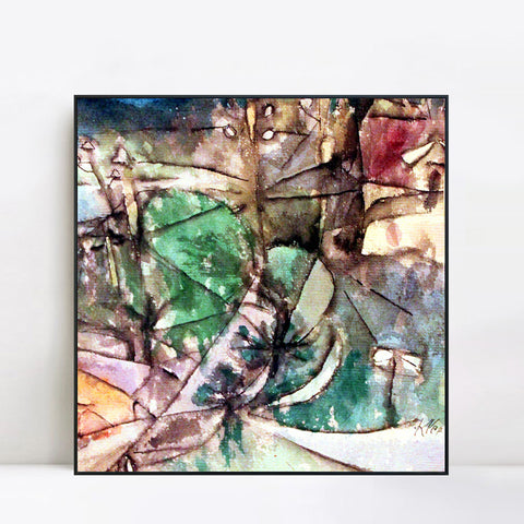 INVIN ART Framed Canvas Giclee Print 1913 Leitungsstangen anagoria by Paul Klee Wall Art Living Room Home Office Decorations