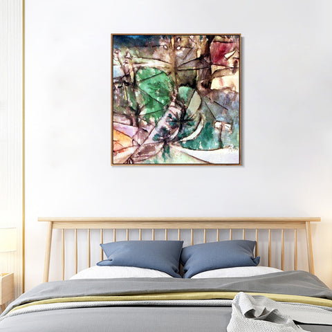 INVIN ART Framed Canvas Giclee Print 1913 Leitungsstangen anagoria by Paul Klee Wall Art Living Room Home Office Decorations