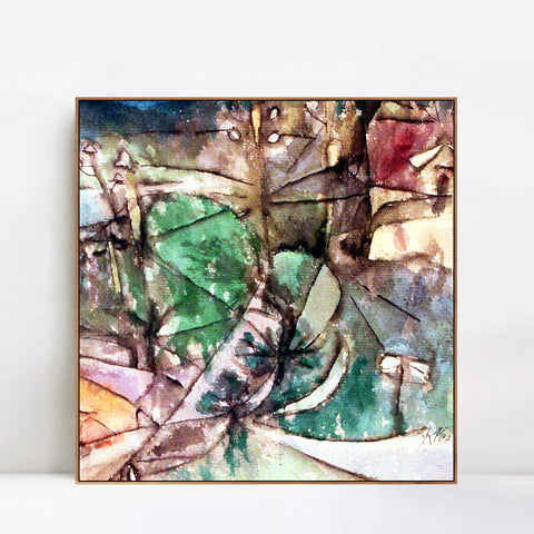 INVIN ART Framed Canvas Giclee Print 1913 Leitungsstangen anagoria by Paul Klee Wall Art Living Room Home Office Decorations