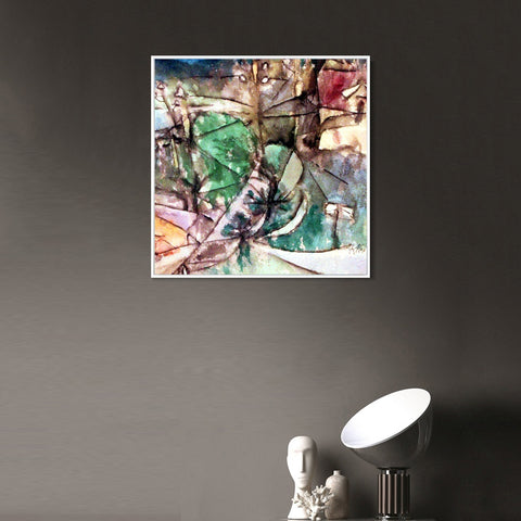 INVIN ART Framed Canvas Giclee Print 1913 Leitungsstangen anagoria by Paul Klee Wall Art Living Room Home Office Decorations