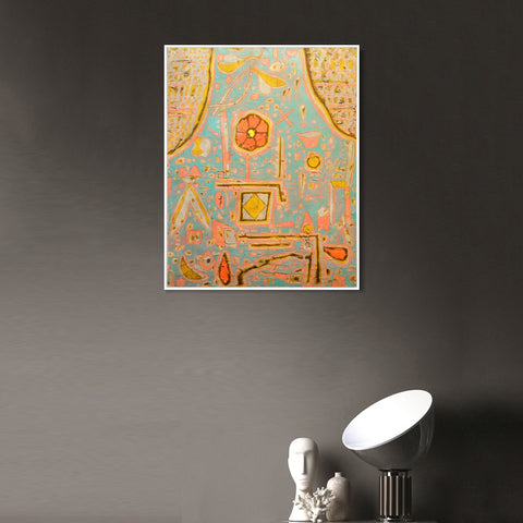 INVIN ART Framed Canvas Giclee Print Efflorescence;1937 by Paul Klee Wall Art Living Room Home Office Decorations