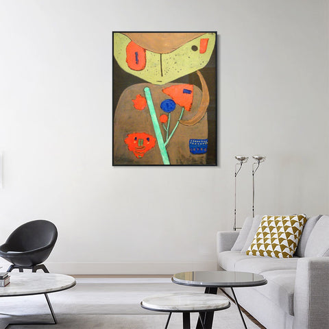 INVIN ART Framed Canvas Giclee Print Figure of the Oriental Theater;1934 by Paul Klee Wall Art Living Room Home Office Decorations