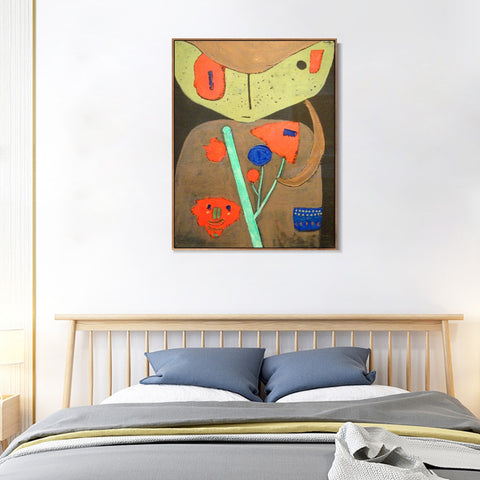 INVIN ART Framed Canvas Giclee Print Figure of the Oriental Theater;1934 by Paul Klee Wall Art Living Room Home Office Decorations