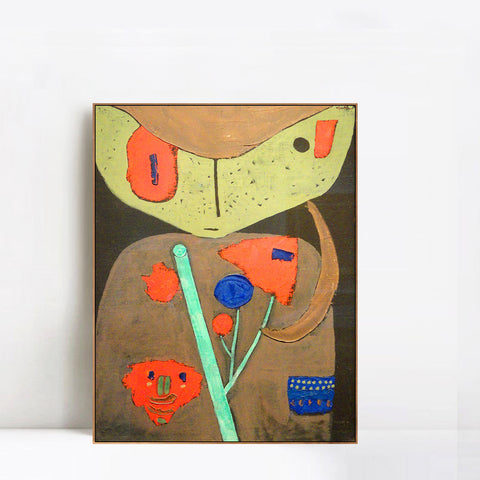 INVIN ART Framed Canvas Giclee Print Figure of the Oriental Theater;1934 by Paul Klee Wall Art Living Room Home Office Decorations