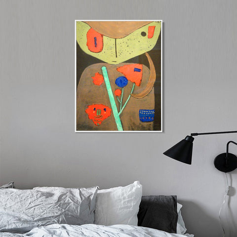 INVIN ART Framed Canvas Giclee Print Figure of the Oriental Theater;1934 by Paul Klee Wall Art Living Room Home Office Decorations