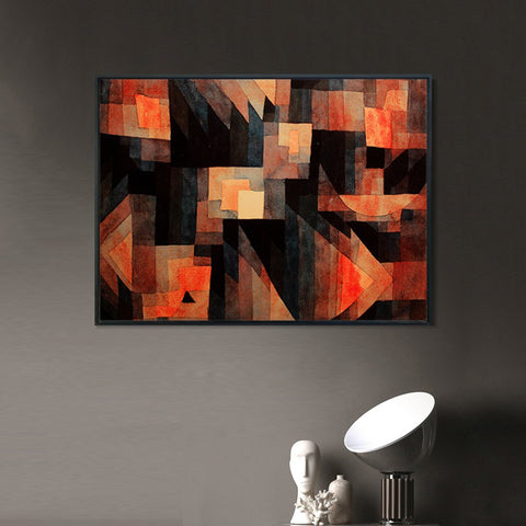 INVIN ART Framed Canvas Giclee Print gradationred greenvermilion;1921 by Paul Klee Wall Art Living Room Home Office Decorations