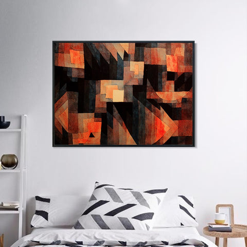 INVIN ART Framed Canvas Giclee Print gradationred greenvermilion;1921 by Paul Klee Wall Art Living Room Home Office Decorations