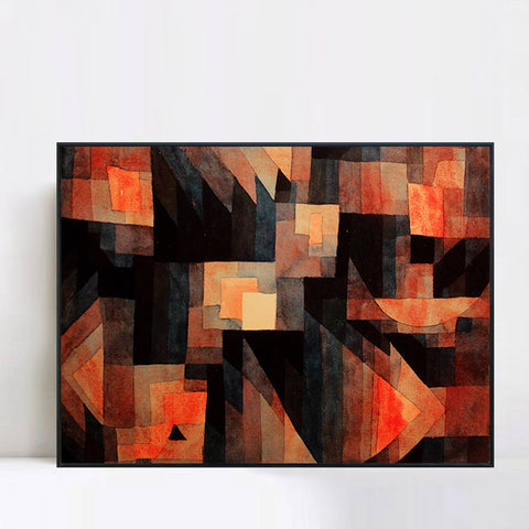 INVIN ART Framed Canvas Giclee Print gradationred greenvermilion;1921 by Paul Klee Wall Art Living Room Home Office Decorations