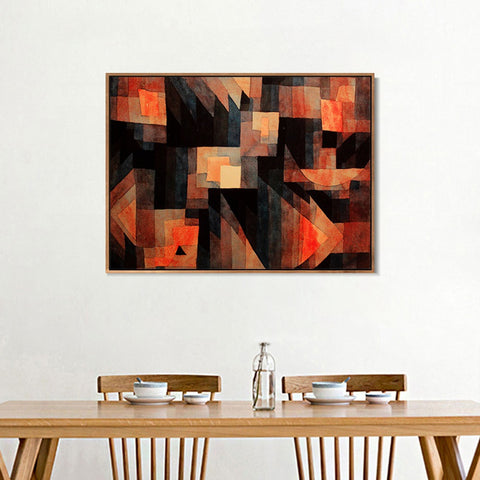 INVIN ART Framed Canvas Giclee Print gradationred greenvermilion;1921 by Paul Klee Wall Art Living Room Home Office Decorations