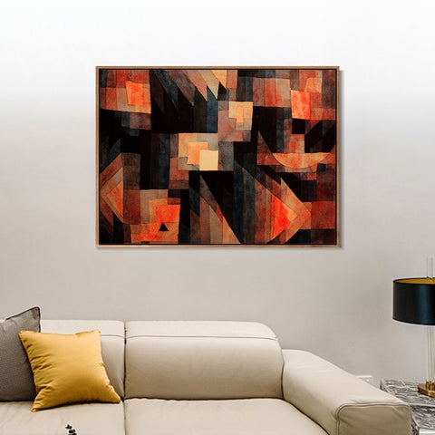 INVIN ART Framed Canvas Giclee Print gradationred greenvermilion;1921 by Paul Klee Wall Art Living Room Home Office Decorations