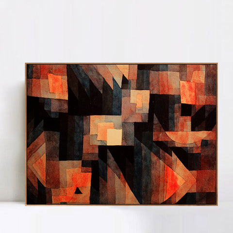 INVIN ART Framed Canvas Giclee Print gradationred greenvermilion;1921 by Paul Klee Wall Art Living Room Home Office Decorations