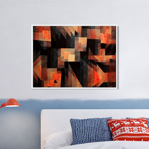 INVIN ART Framed Canvas Giclee Print gradationred greenvermilion;1921 by Paul Klee Wall Art Living Room Home Office Decorations